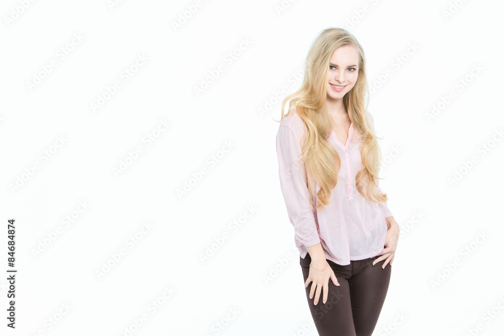 Woman face. Beautiful Woman with long curly hairstyle Woman face. Beautiful Woman with long curly hairstyle