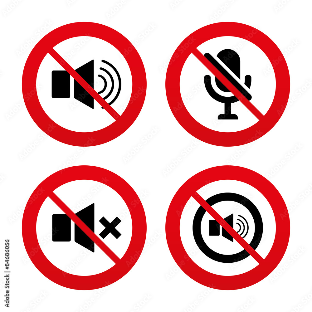 Player control icons. Sound, microphone and mute Player control icons. Sound, microphone and mute