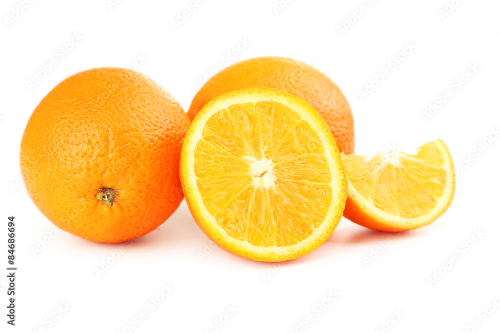 Ripe oranges isolated on white Ripe oranges isolated on white