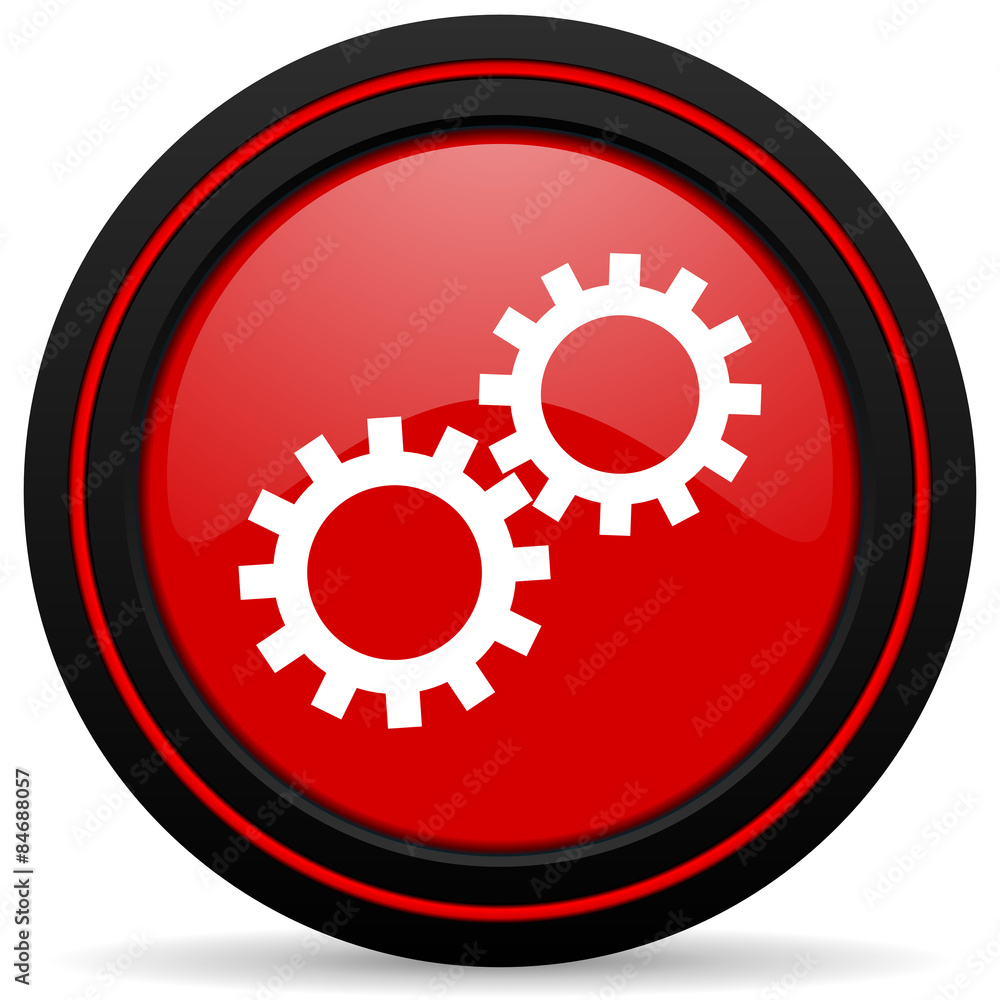 gear red glossy web icon gear red glossy web icon