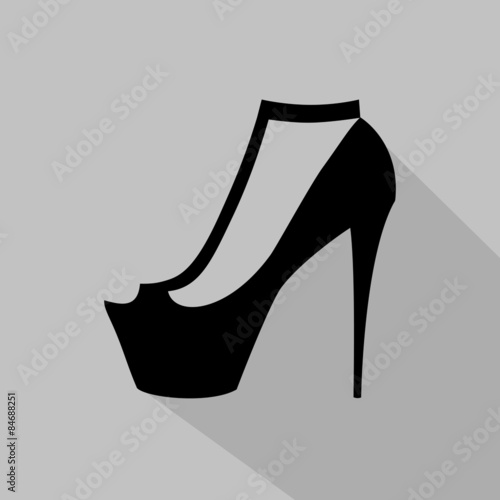 Women's open toe shoe monochrome icon