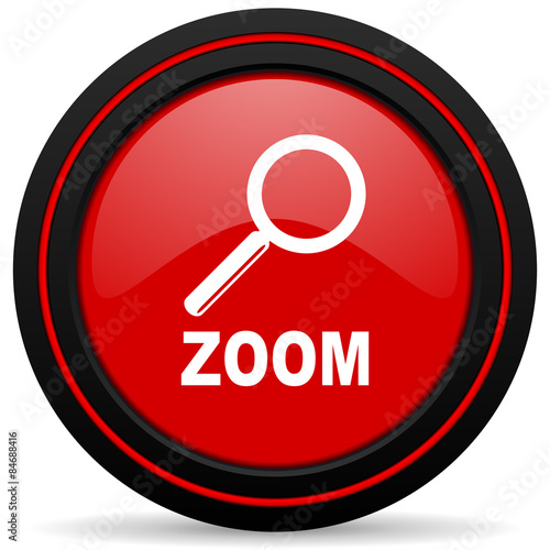 zoom red glossy web icon
