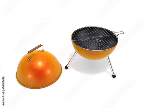 3d rendered small barbecue grill on white background