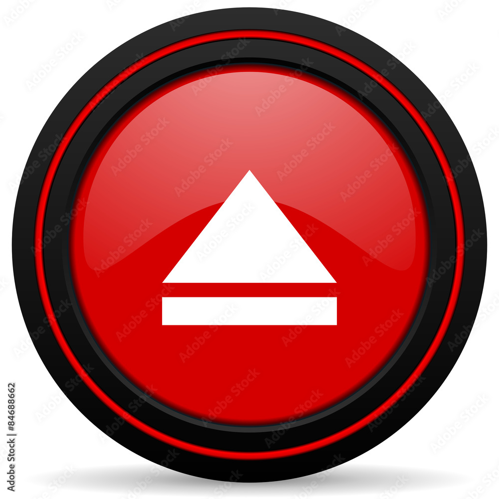 eject red glossy web icon