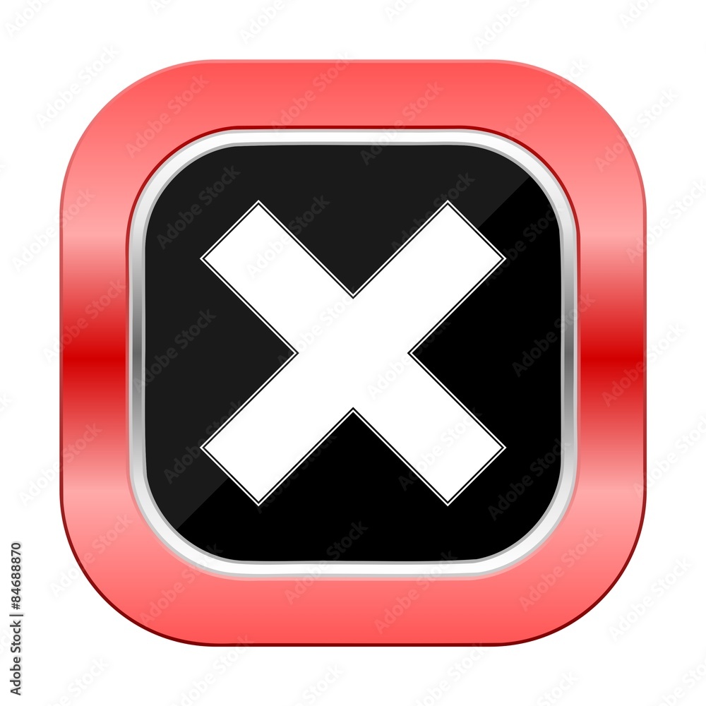 Fototapeta premium No Checkmark Square Red Button