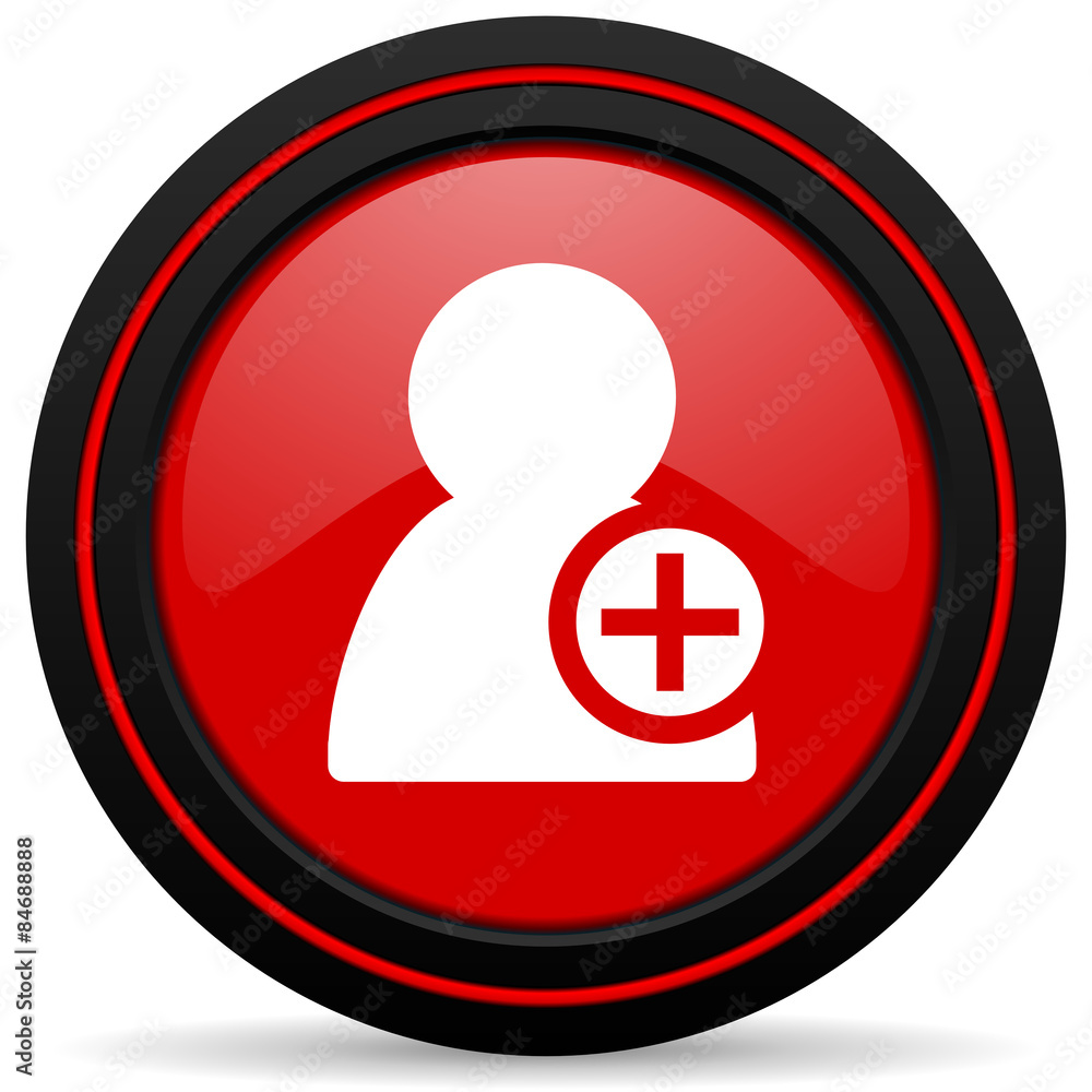 add contact red glossy web icon add contact red glossy web icon
