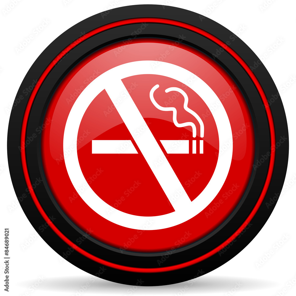 no smoking red glossy web icon