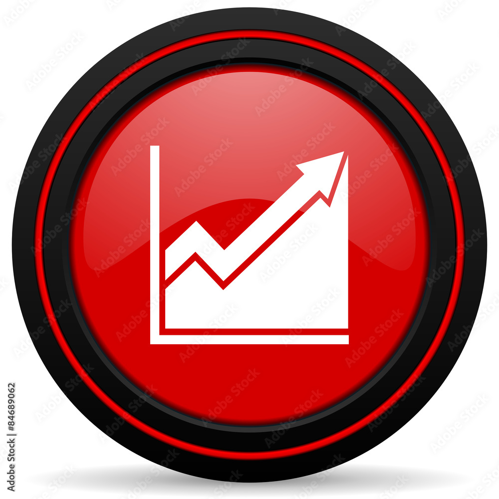 histogram red glossy web icon histogram red glossy web icon