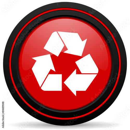 Free Download recycle red glossy web icon - GFXLoad