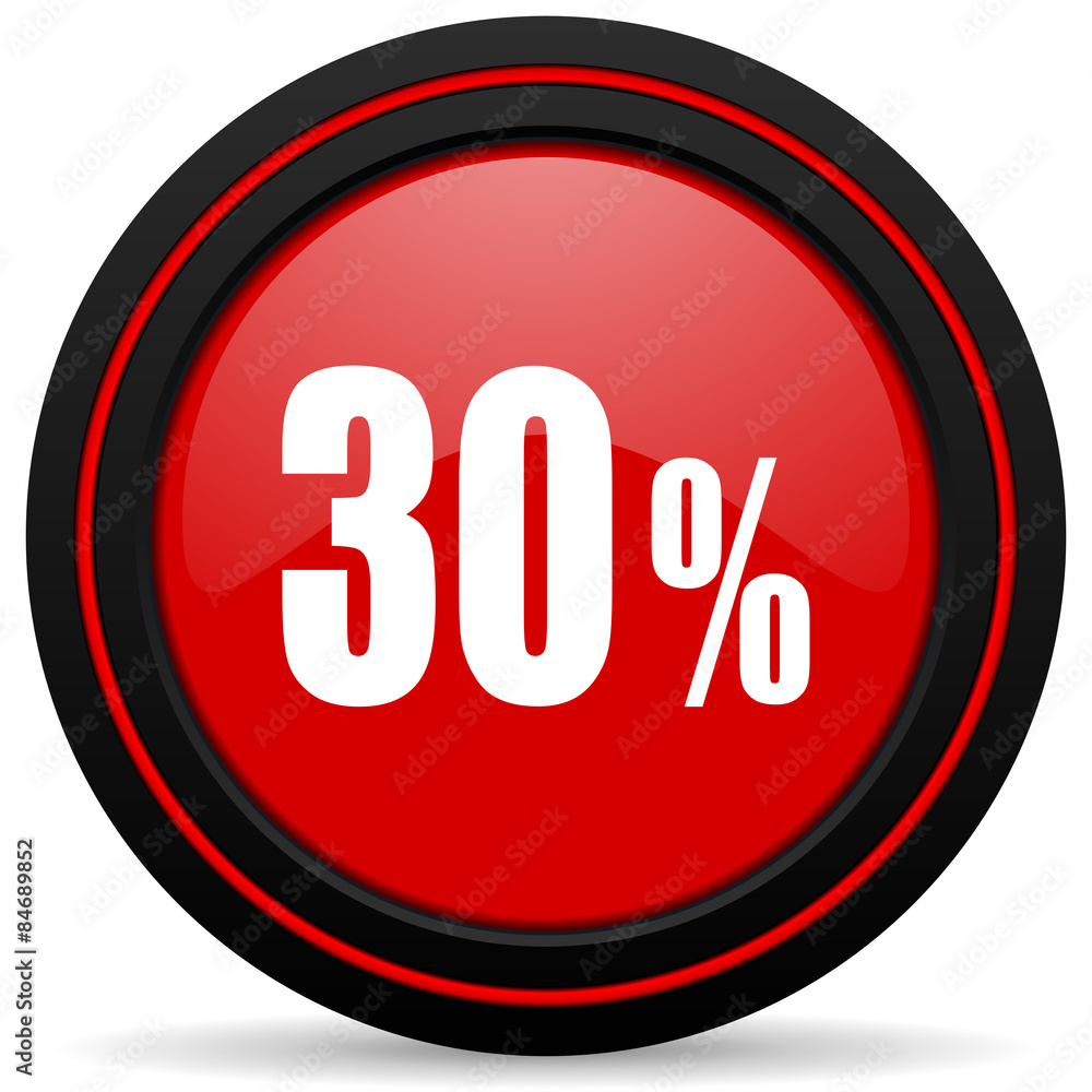 30 percent red glossy web icon 30 percent red glossy web icon