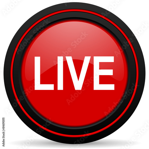 live red glossy web icon