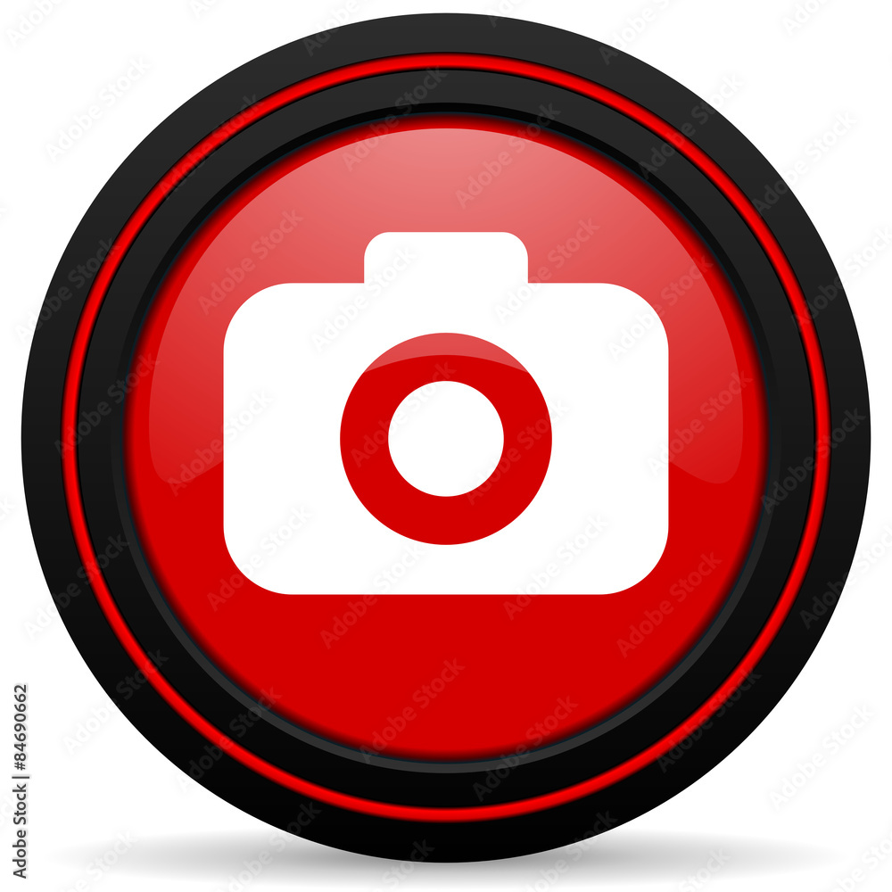 photo camera red glossy web icon photo camera red glossy web icon