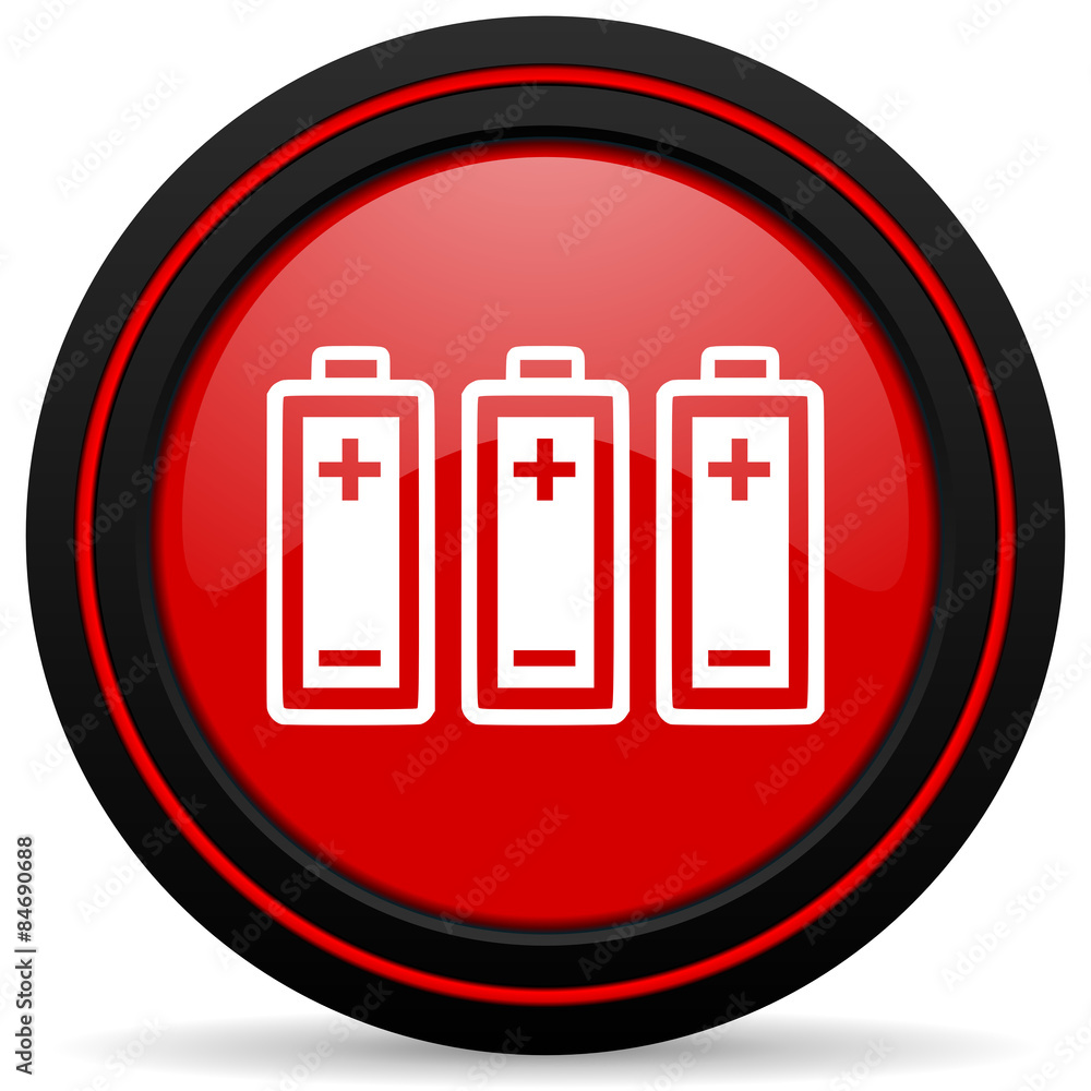 battery red glossy web icon battery red glossy web icon