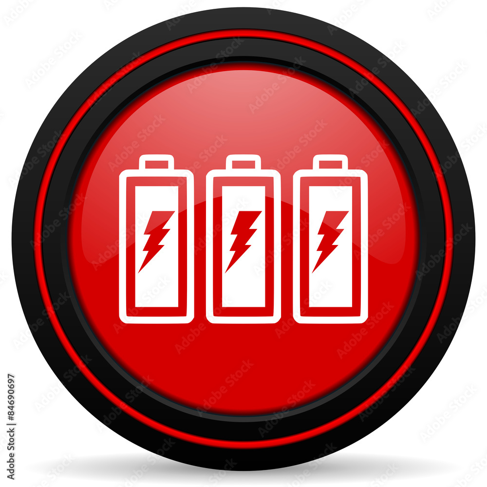 battery red glossy web icon battery red glossy web icon