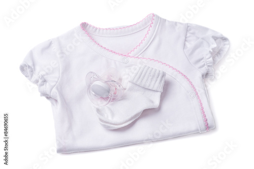 Clothing for newborns isolated on a white background
