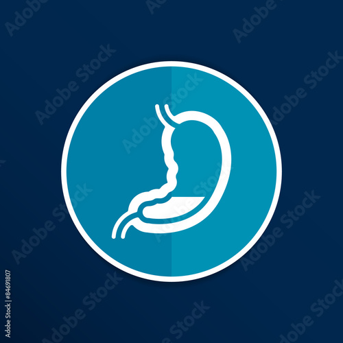 Human stomach icon human cross intestinal
