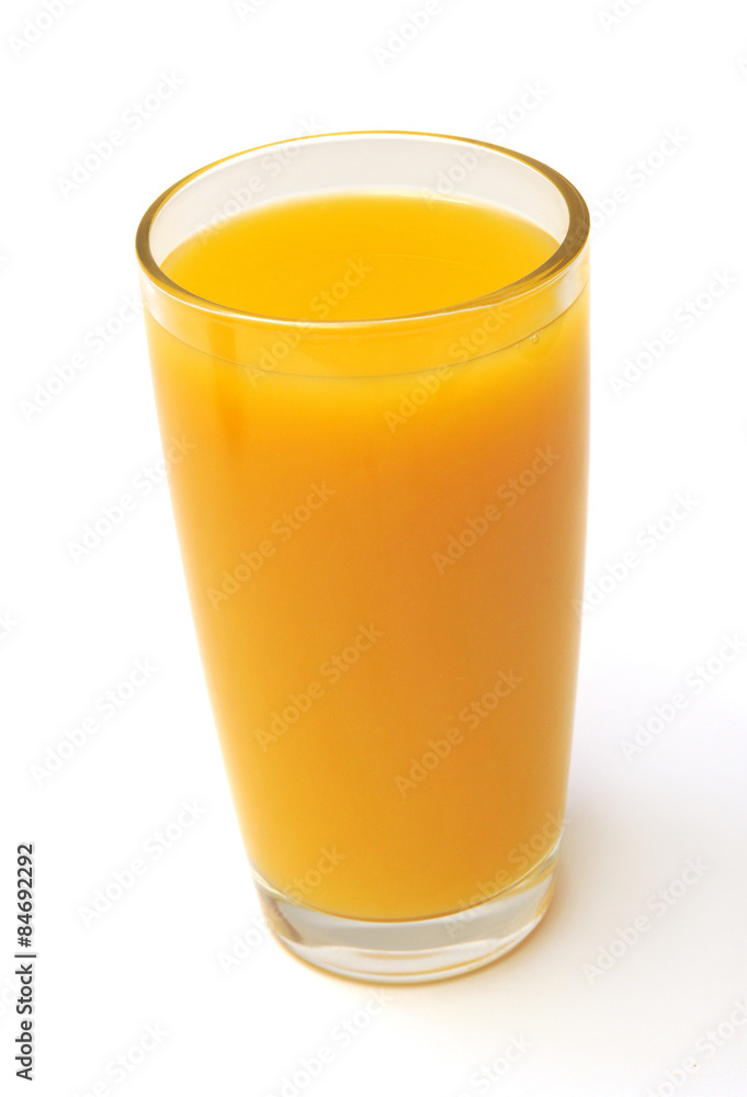 Orange juice in a glass isolated on white background Orange juice in a glass isolated on white background