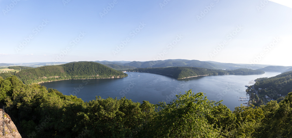 edersee lake germany high resolution panoramic picture