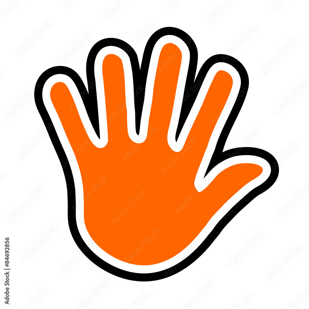 orange hand symbol orange hand symbol