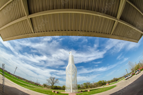 giant landmark of a soda pops monument in arcadia oklahoma photo