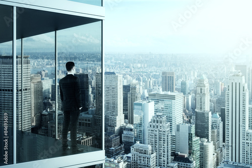 businessman in the modern office building
