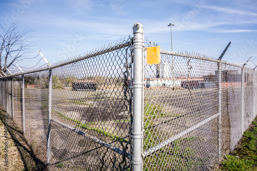 chainlink fence securing perimeter of property