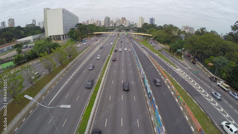 Aerial View of Avenue 23 May, Sao Paulo, Brazil Aerial View of Avenue 23 May, Sao Paulo, Brazil