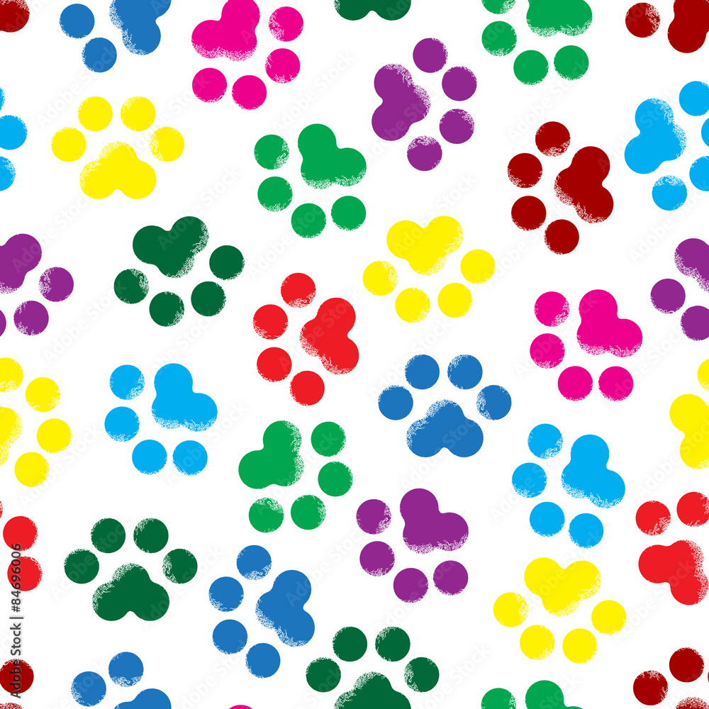Fototapeta premium traces of the animal, seamless pattern