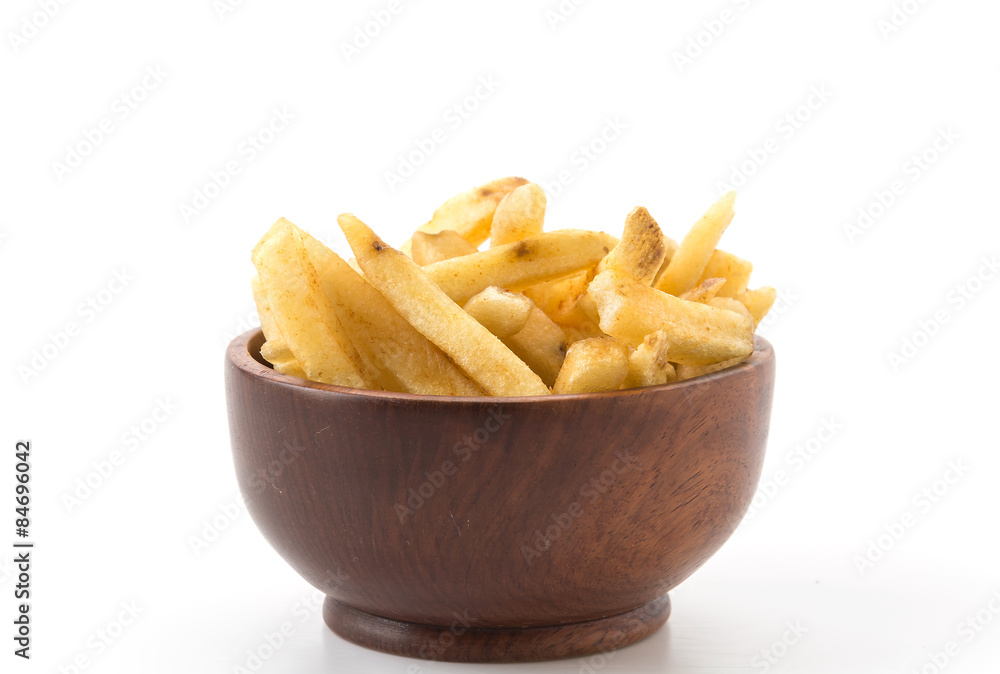 french fries on wood plate french fries on wood plate