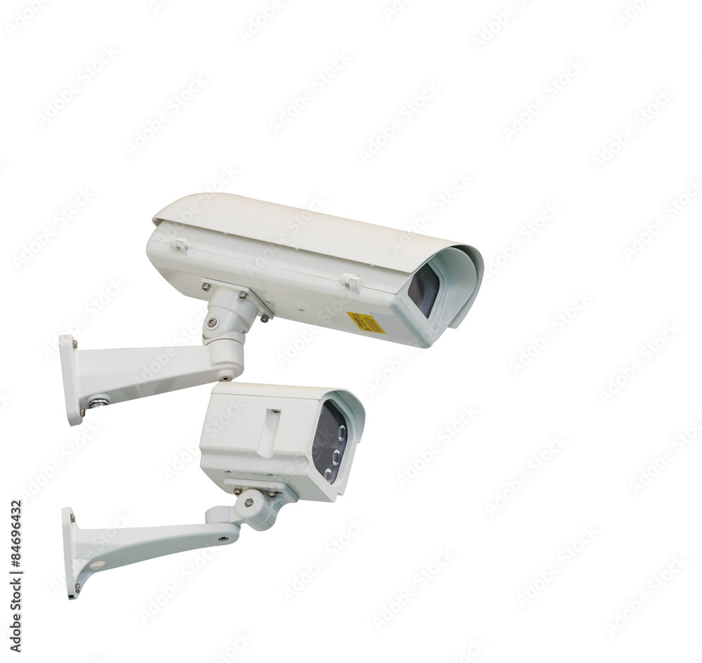 Isolated CCTV camera and infrared lamp Isolated CCTV camera and infrared lamp