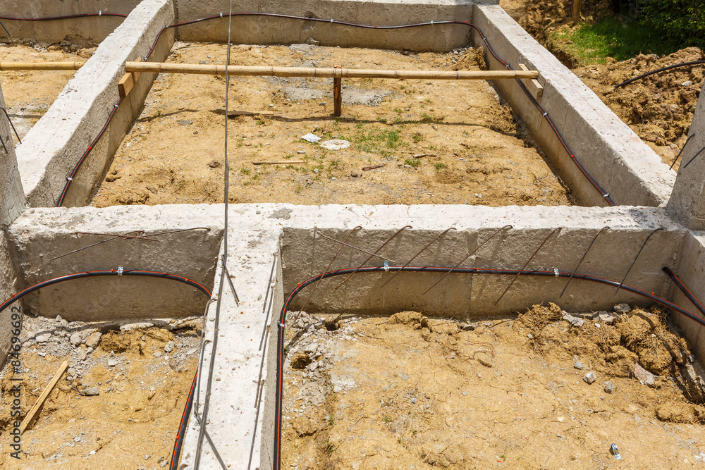 termite protection system on home foundation