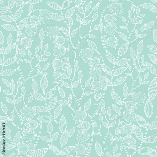 Vector mint green floral texture seamless pattern
