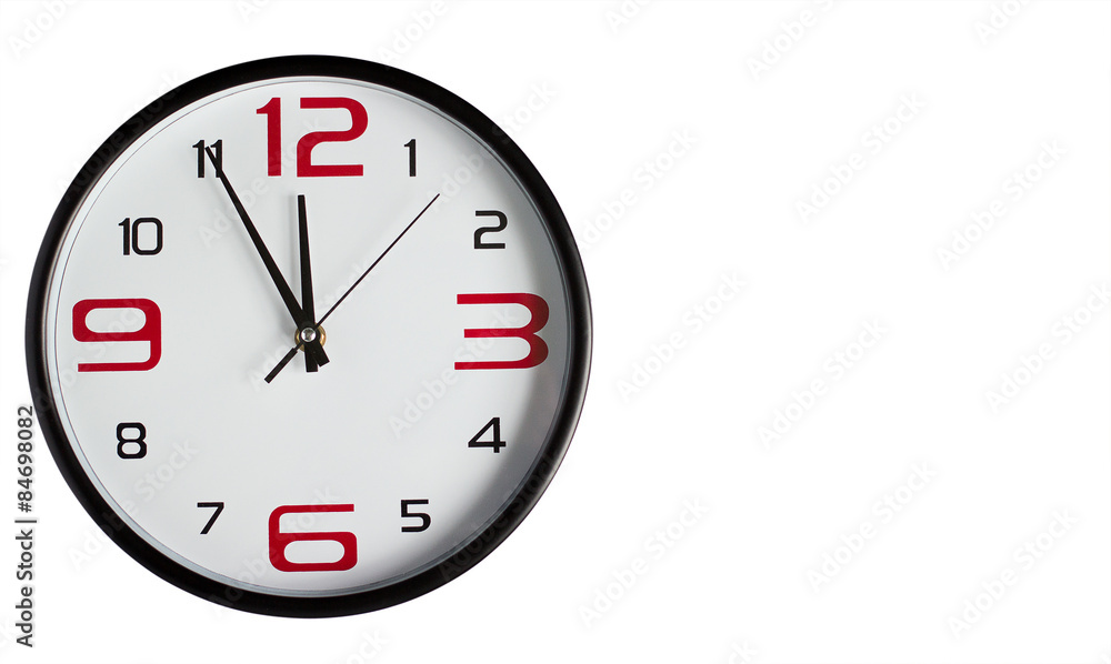 Wall clock on a white background Wall clock on a white background