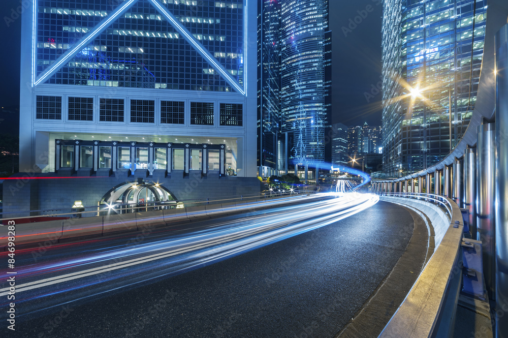 Fototapeta premium Night traffic in Hong Kong