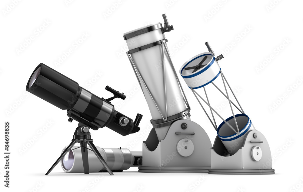 Telescope set on white background Telescope set on white background