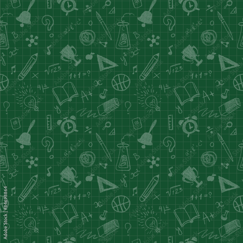 Hand Drawn Chalk School Doodled pattern Hand Drawn Chalk School Doodled pattern