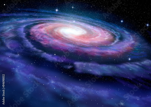 Fototapeta Naklejka Na Ścianę i Meble -  Spiral galaxy, illustration of Milky Way