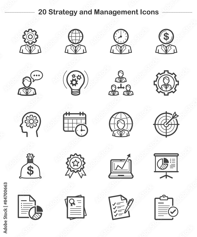 Strategy and Management icon on White Background Vector Illustration Strategy and Management icon on White Background Vector Illustration