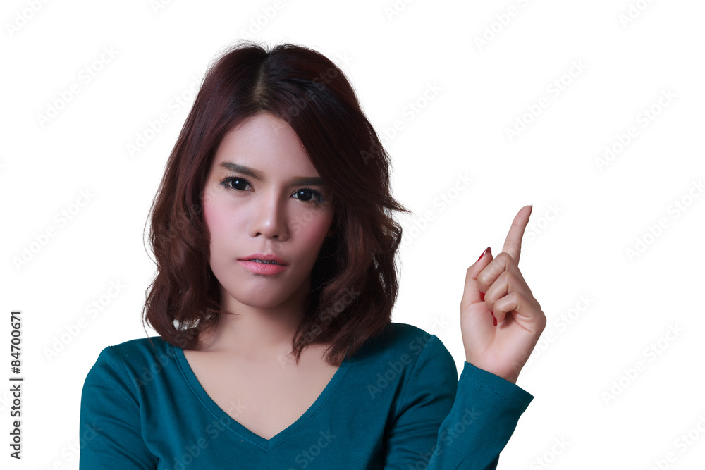 woman point finger woman point finger