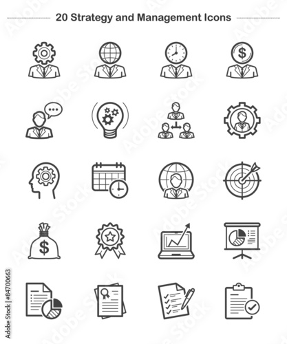 Strategy and Management icon on White Background Vector Illustration