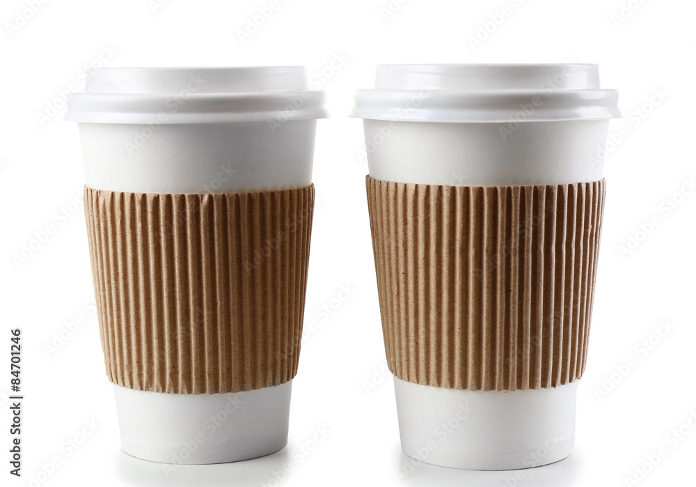 Paper cups isolated on white Paper cups isolated on white