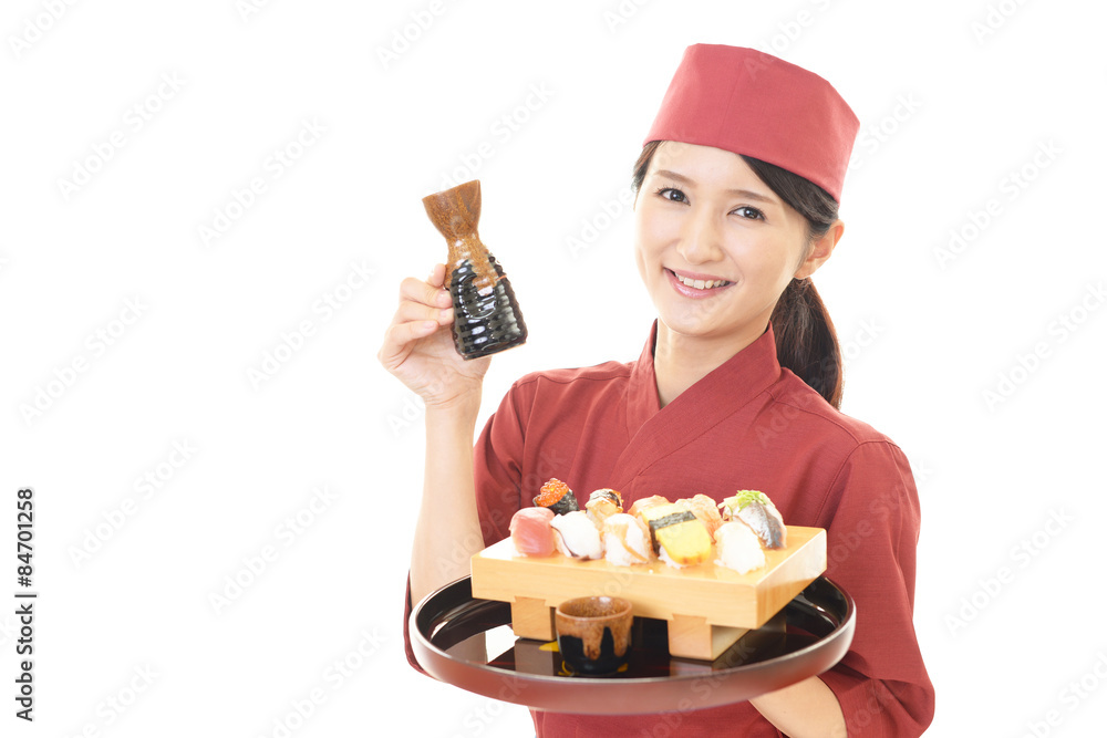 笑顔のウェイトレス