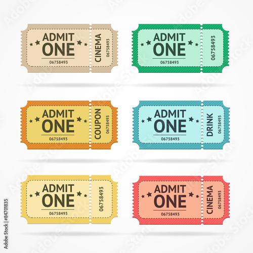 Vector color tickets set
