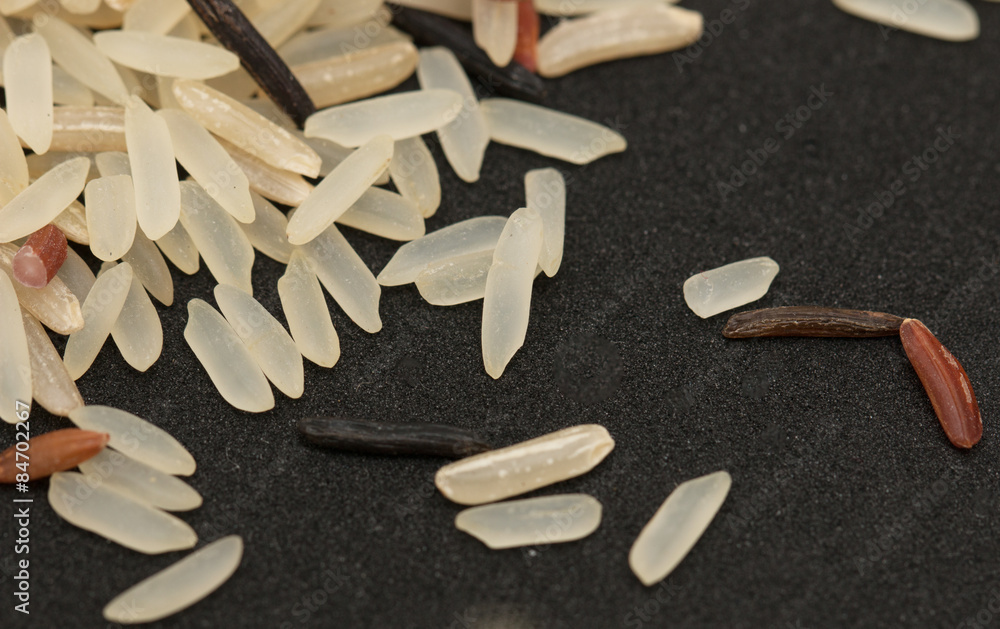 rice grain on black background rice grain on black background