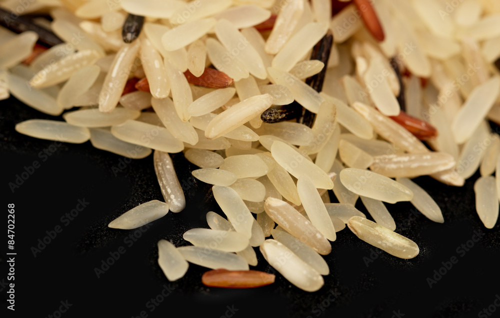 rice grain on black background rice grain on black background