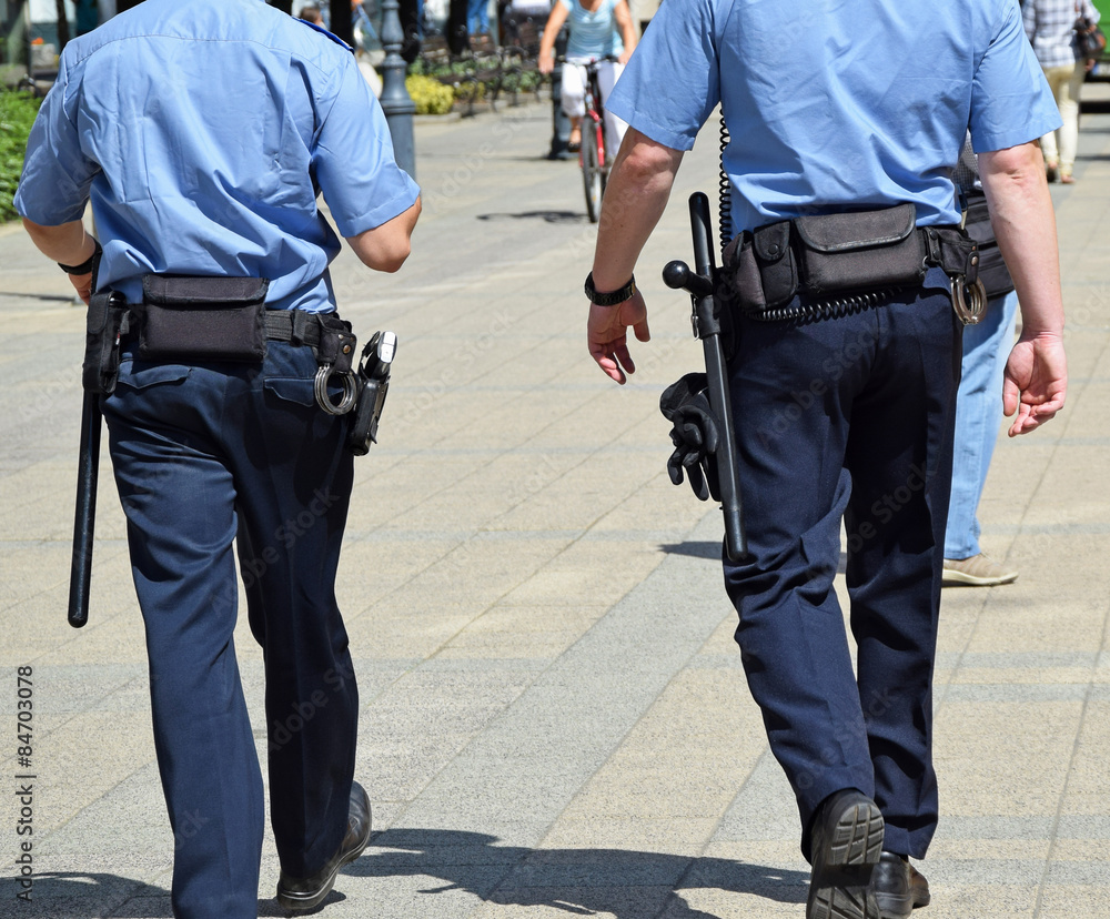 Police officers on the street Police officers on the street