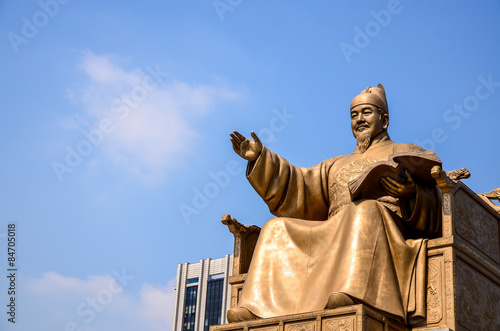 Obraz na płótnie Statue of Sejong the Great, the king of South Korea w salonie