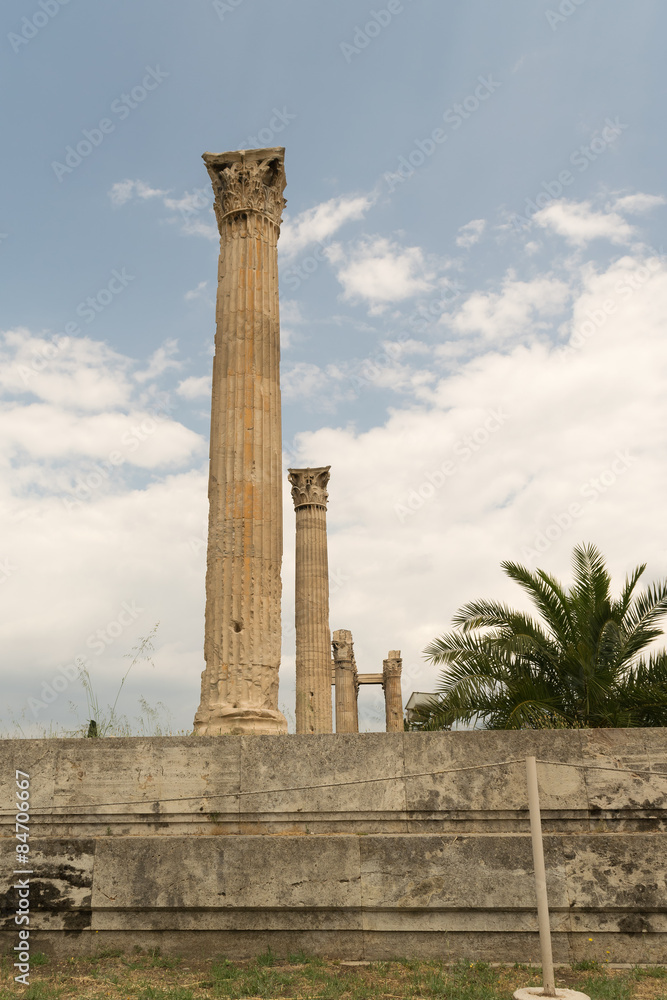 The columns of the temple of Zeus in Athens (Greece).
