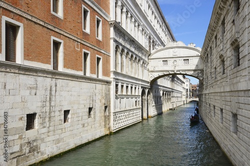 View of the Bridge of Sighs or Ponte dei Sospiri , Venice, Italy 