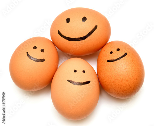 Eggs smiling family of eggs